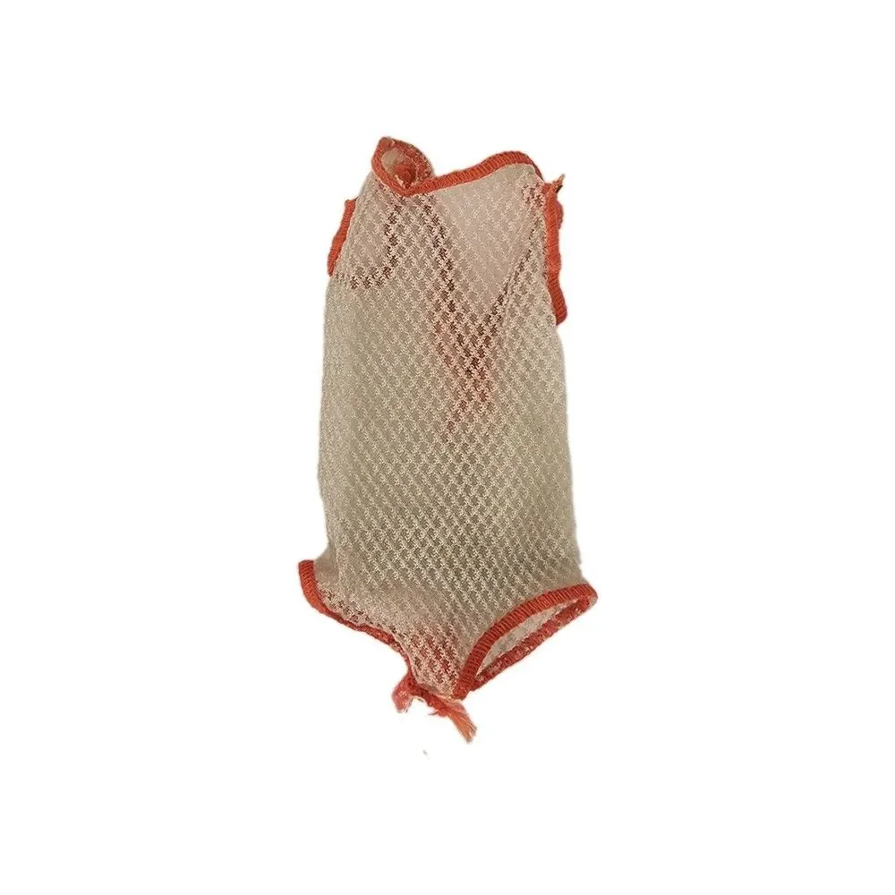 Vintage Mod Barbie TNT White Orange Mesh Swimsuit Cover-up